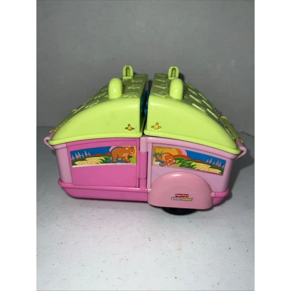 Little People Pop-up Camper Toy Pink Fisher Price 2007 Mattel Sound Works